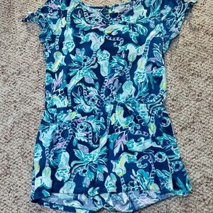 Blue Patterned Women's Top